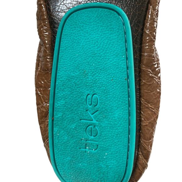 Tieks Sienna Brown Croc Shoes, Foldable Ballet Flats, size 9 - Picture 10 of 10